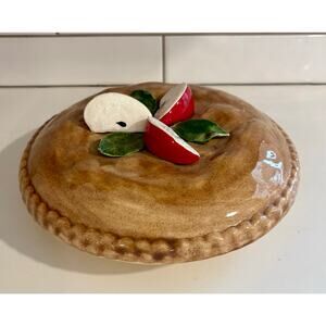 Vintage 1981 Larry Renfroe Ceramic Apple Pie Plate
